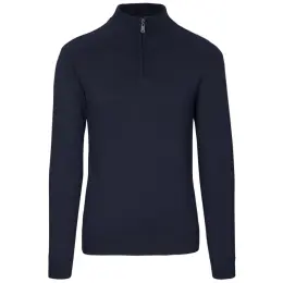 Mens 1-4 Zip Quantum Low Pill Jersey Navy Front